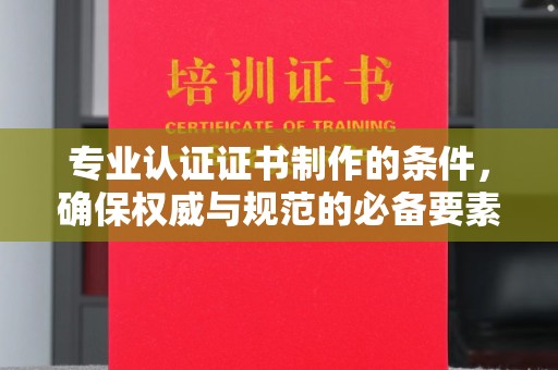 大观专业认证证书制作的条件，确保权威与规范的必备要素